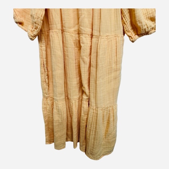 Old Navy Puff Sleeve Tiered Swing Dress Orange Size medium Sundress Short Sleeve - Picture 3 of 6